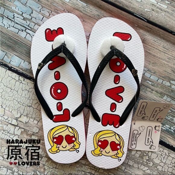 Harajuku Lovers by Gwen Stefani LOVE Flip Flops - Picture 1 of 5